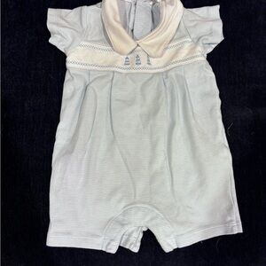 Kissy Kissy Blue and White Baby Romper